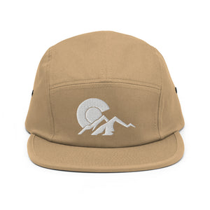 Five Panel Cap with White Colorado C over Mountains