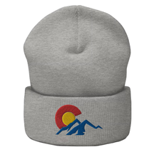 Load image into Gallery viewer, Colorado Cuffed Beanie with 3 Color Embroidered Design
