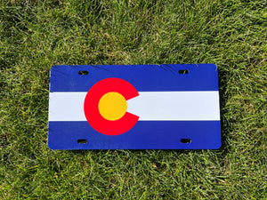 Colorado State Flag Vanity Aluminum License Plate