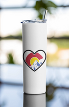 Load image into Gallery viewer, Colorado Heart Skinny Tumbler with Straw
