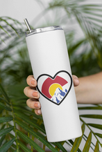 Load image into Gallery viewer, Colorado Heart Skinny Tumbler with Straw
