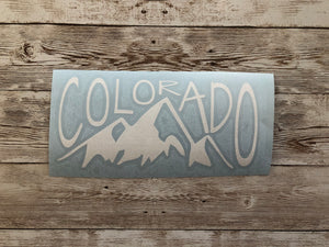 Colorado Mountain Car Sticker - White