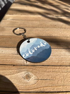Colorado Mountain Silhouette Keychain