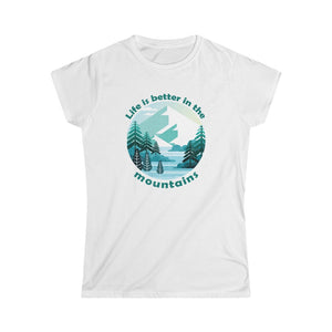Life is Better in the Mountains Graphic Distressed Women's T-Shirt