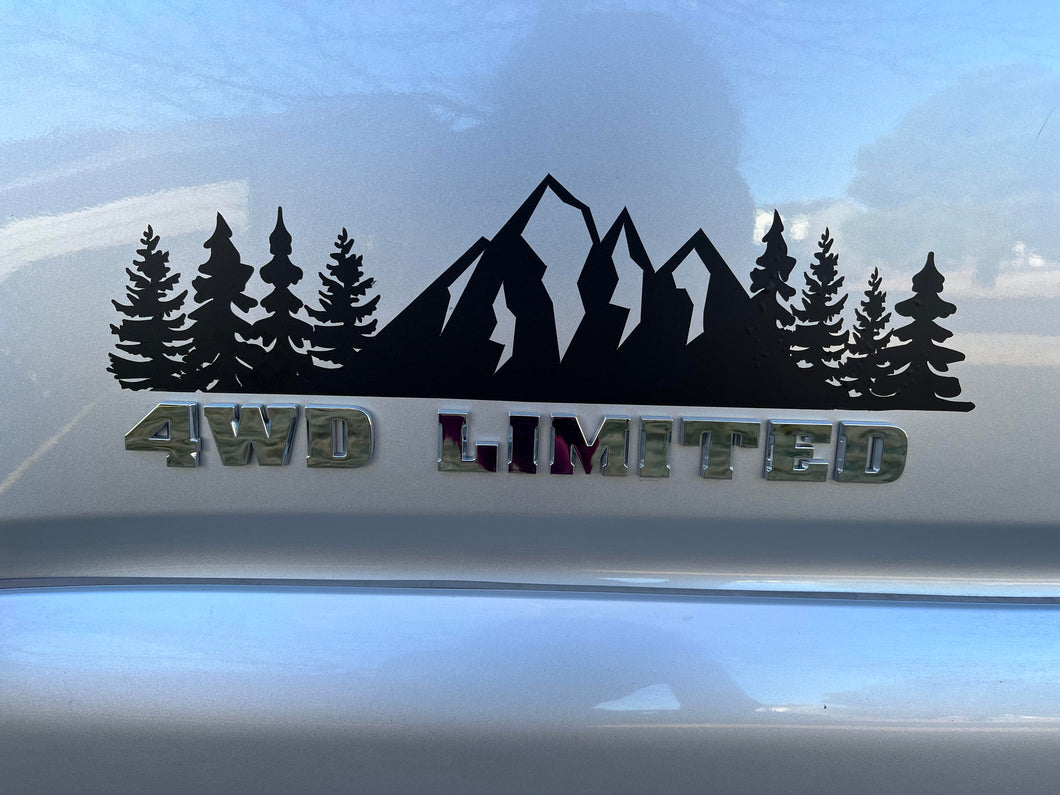 Mountain Trees Car Emblem Graphic Vehicle Sticker