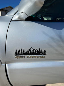 Mountain Trees Car Emblem Graphic Vehicle Sticker